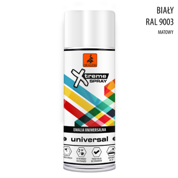 Universāla Emalja Aerosolā biały RAL 9003 połysk 400ml Dragon