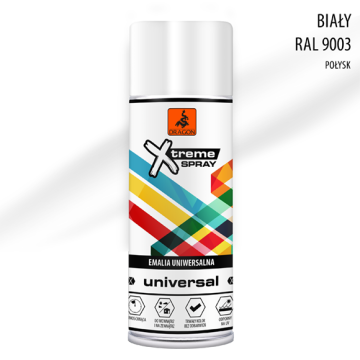 Universāla Emalja Aerosolā biały RAL 9003 połysk 400ml Dragon