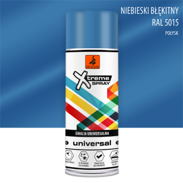 Universāla Emalja Aerosolā niebieski błękitny RAL 5015 400ml Dragon