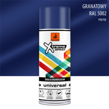 Universāla Emalja Aerosolā granatowy RAL 5002 400ml Dragon