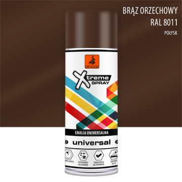 Universāla Emalja Aerosolā orzechowy RAL 8011 400ml Dragon