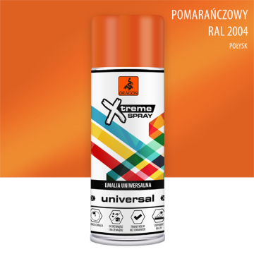 Universāla Emalja Aerosolā pomarańczowy RAL 2004 400ml Dragon